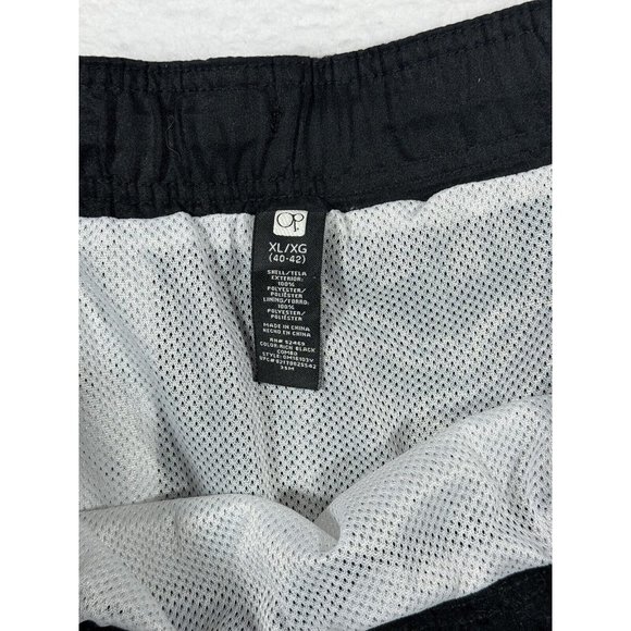 Op Ocean Pacific Swim Trunks Mens XL 40-42 Black Gray Lime Mesh Lined Shorts - Picture 4 of 9